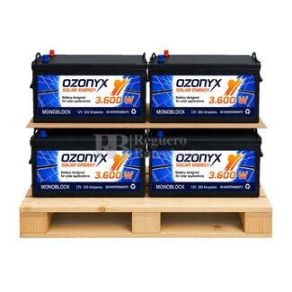 4 Bater�as Monoblock Solar 12V 300Ah | Ozonyx OZX300.AS